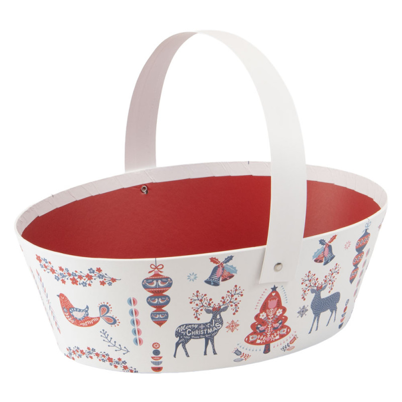 Panier ovale en carton Scandinave 25x19x8 cm