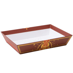 Corbeille carton carrée rouge et or – Casse-Noisette – 22 x 22 x 5 cm