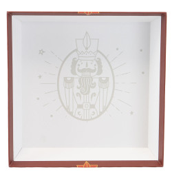 Corbeille carton carrée rouge et or – Casse-Noisette – 22 x 22 x 5 cm