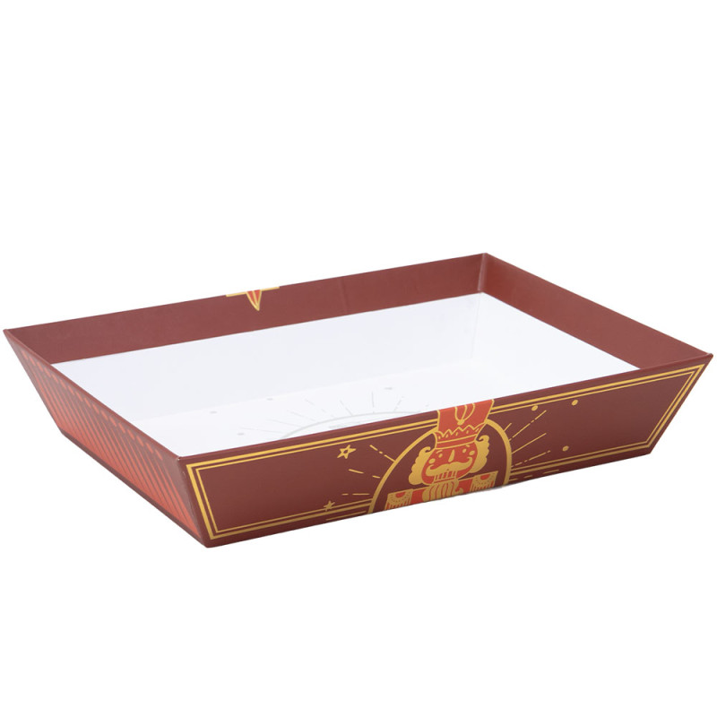 Corbeille carton rectangulaire rouge et or – Casse-Noisette – 27 x 20 x 5 cm