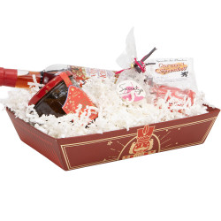 Corbeille carton rectangulaire rouge et or – Casse-Noisette – 27 x 20 x 5 cm