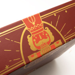 Corbeille carton rectangulaire rouge et or – Casse-Noisette – 27 x 20 x 5 cm