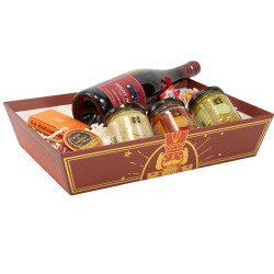 Corbeille carton rectangulaire rouge et or – Casse-Noisette – 33 x 20 x 7 cm