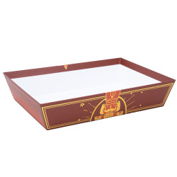 Corbeille carton rectangulaire rouge et or – Casse-Noisette – 36 x 27 x 7 cm