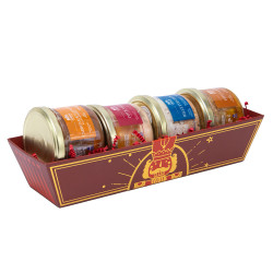 Corbeille banneton carton rectangulaire rouge et or – Casse-Noisette – 30 x 10 x 6 cm