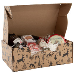 Valisette rectangulaire en carton kraft et noir – Forêt Noire – 34,5 x 22 x 12 cm