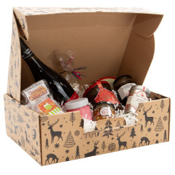 Valisette rectangulaire en carton kraft et noir – Forêt Noire – 41,5 x 33 x 12,5 cm