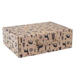 Valisette rectangulaire en carton kraft et noir – Forêt Noire – 41,5 x 33 x 12,5 cm