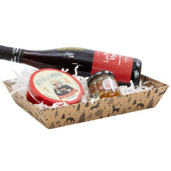 Corbeille rectangulaire en carton kraft et noir – Forêt Noire – 27 x 20 x 5 cm