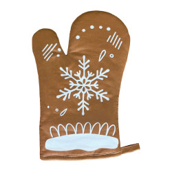 Gant de cuisine en coton Marron,Blanc marron et blanc – Pain d'Epices – Pain d'épice – 17 x 2 x 27 cm