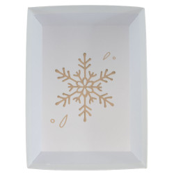 Corbeille rectangulaire en carton marron et blanc – Pain d’épices – 36 x 27 x 7 cm