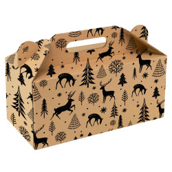 Box rectangulaire en carton kraft et noir – Forêt Noire – 32 x 15 x 15 cm