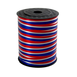Bobine de bolduc lisse bleu blanc rouge – 10mm x 250 m