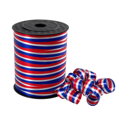 Bobine de bolduc lisse bleu blanc rouge – 10mm x 250 m