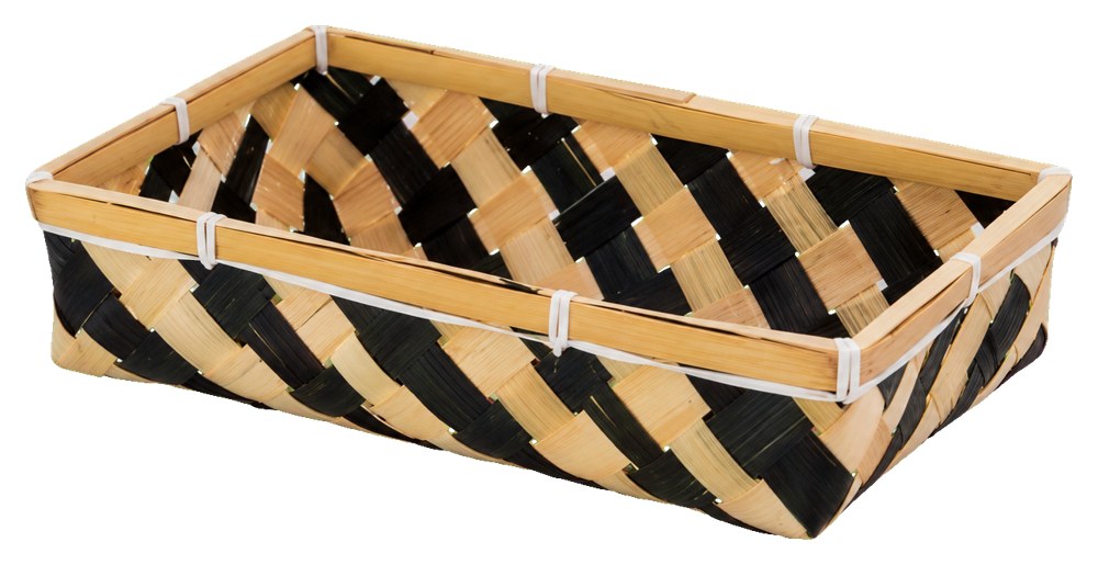 Panier bambou bicolore — réalisation Deffrennes