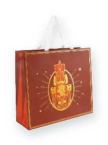 Sac luxe Casse-Noisette rouge et or