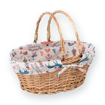 Panier en osier et tissu Scandinave