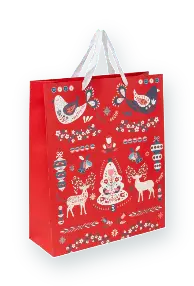 Sac cadeau en carton Scandinave rouge