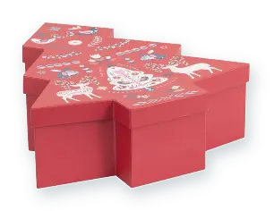Coffret sapin Scandinave rouge